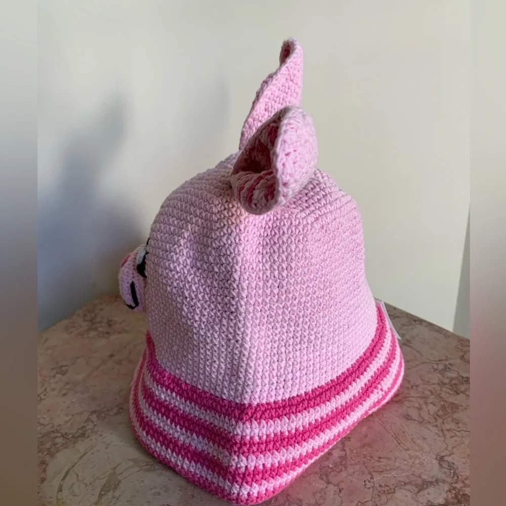 Kids’ Pink Bunny Cotton Hat - Picture 3 of 10